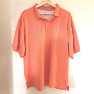 Columbia PFG Mens Large Orange Short Sleeve Performance Fishing Polo Shirt